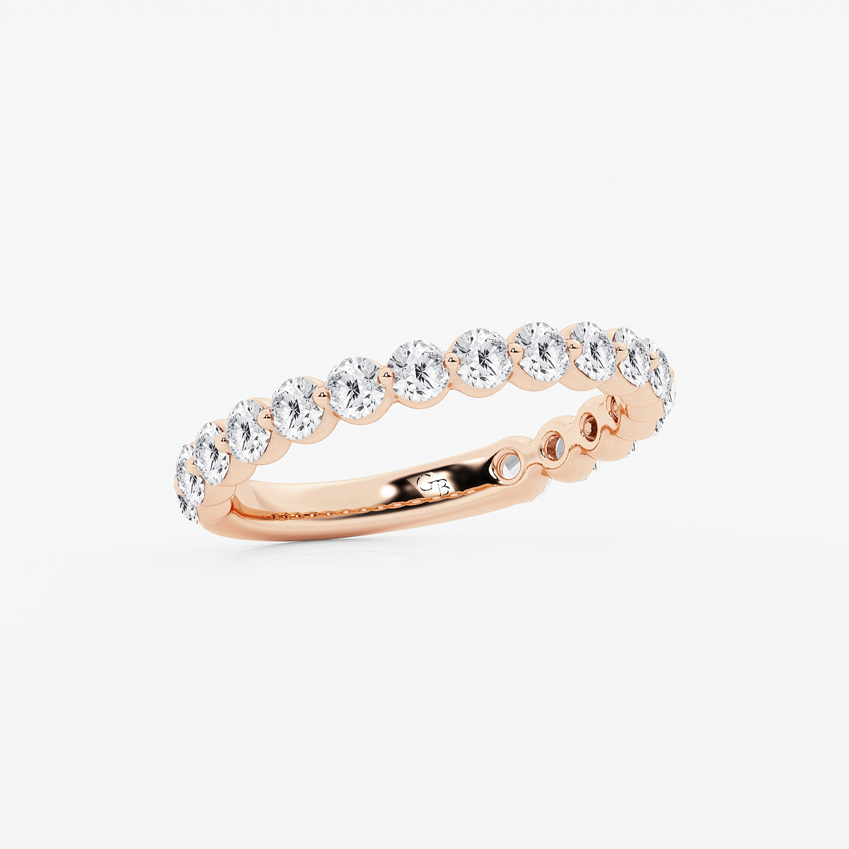 Additional Image 1 for  1 ctw Round Lab Grown Diamond Three Quarter Eternity Wedding Band
