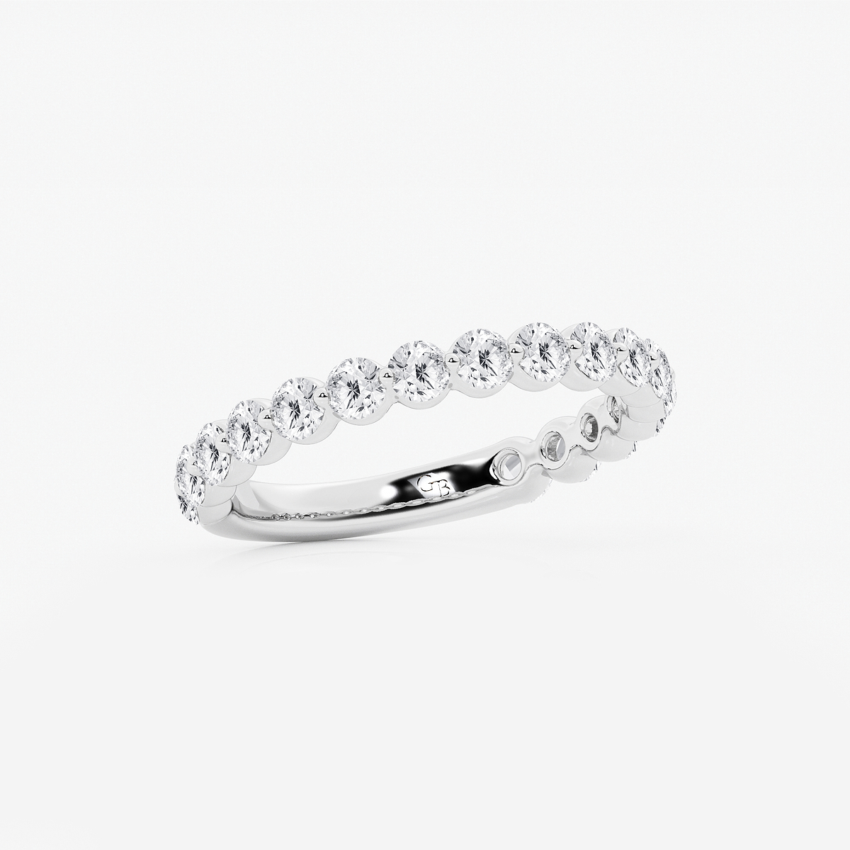 Additional Image 1 for  1 ctw Round Lab Grown Diamond Three Quarter Eternity Wedding Band