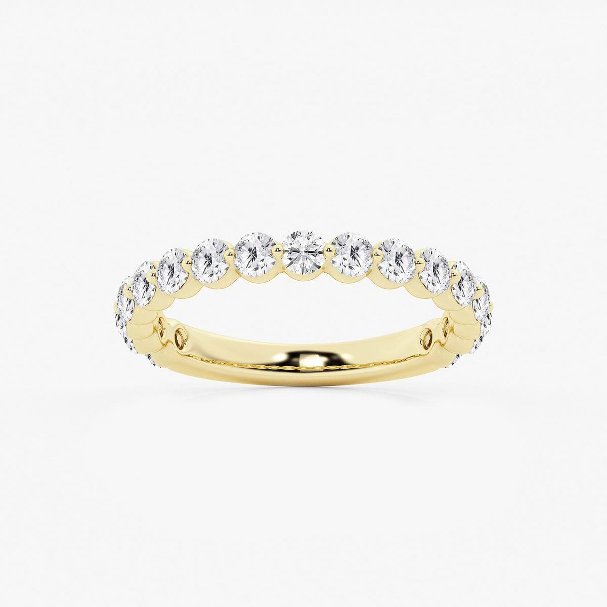 1 ctw Round Lab Grown Diamond Three Quarter Eternity Wedding Band