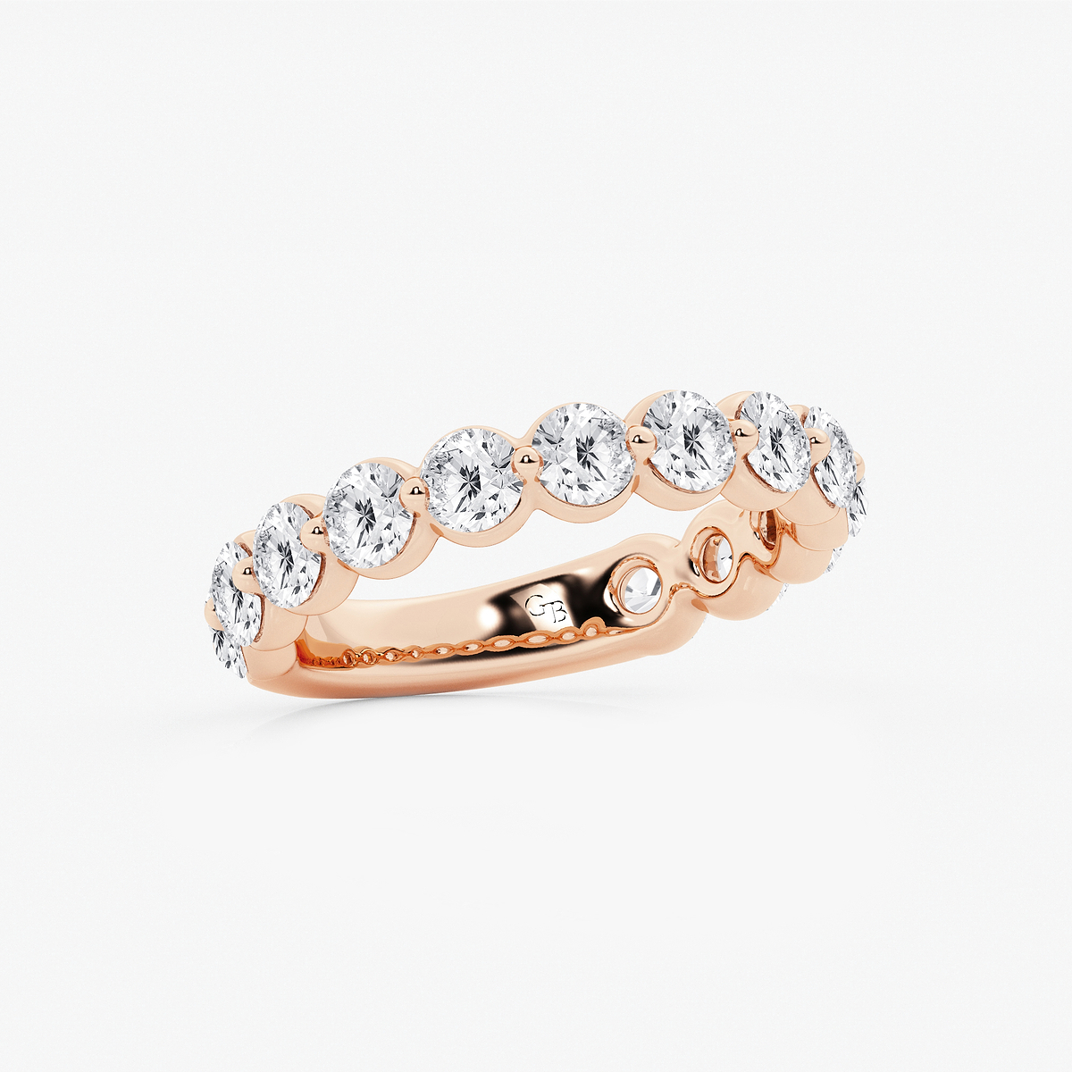 Additional Image 1 for  2 ctw Round Lab Grown Diamond Three Quarter Eternity Wedding Band