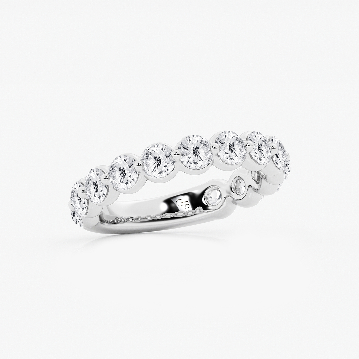 Additional Image 1 for  2 ctw Round Lab Grown Diamond Three Quarter Eternity Wedding Band
