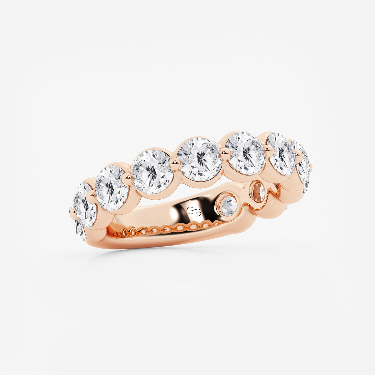 Additional Image 1 for  3 ctw Round Lab Grown Diamond Three Quarter Eternity Wedding Band