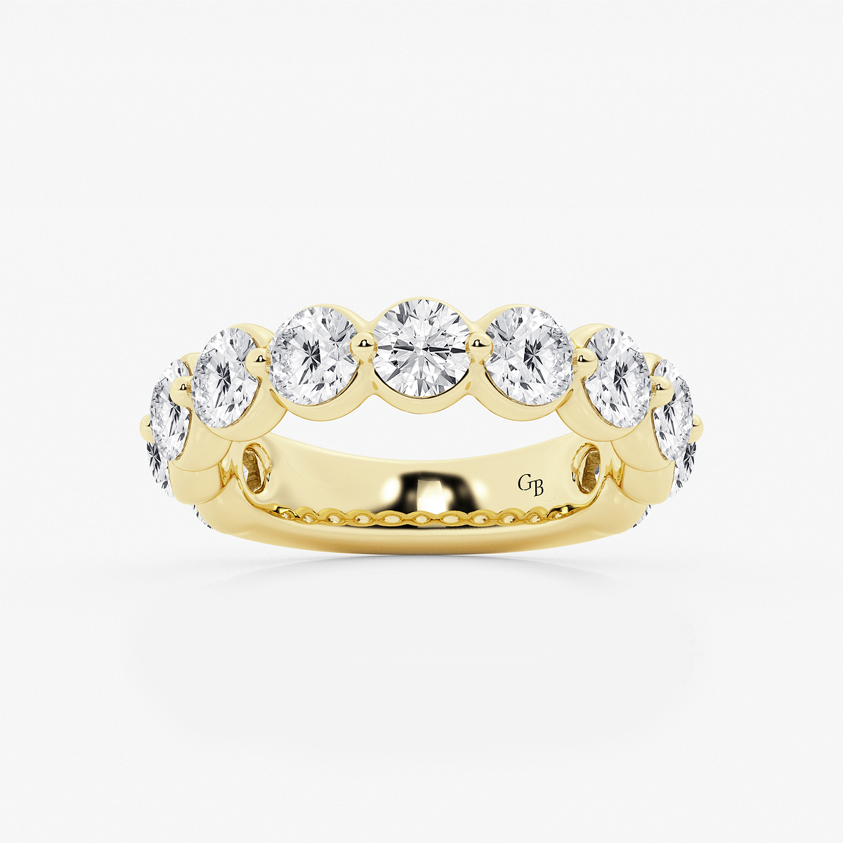 3 ctw Round Lab Grown Diamond Three Quarter Eternity Wedding Band