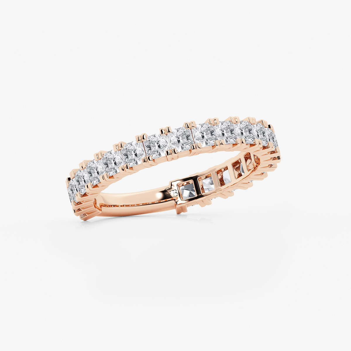 Additional Image 1 for  1 1/2 ctw Princess Lab Grown Diamond Three Quarter Eternity Wedding Band