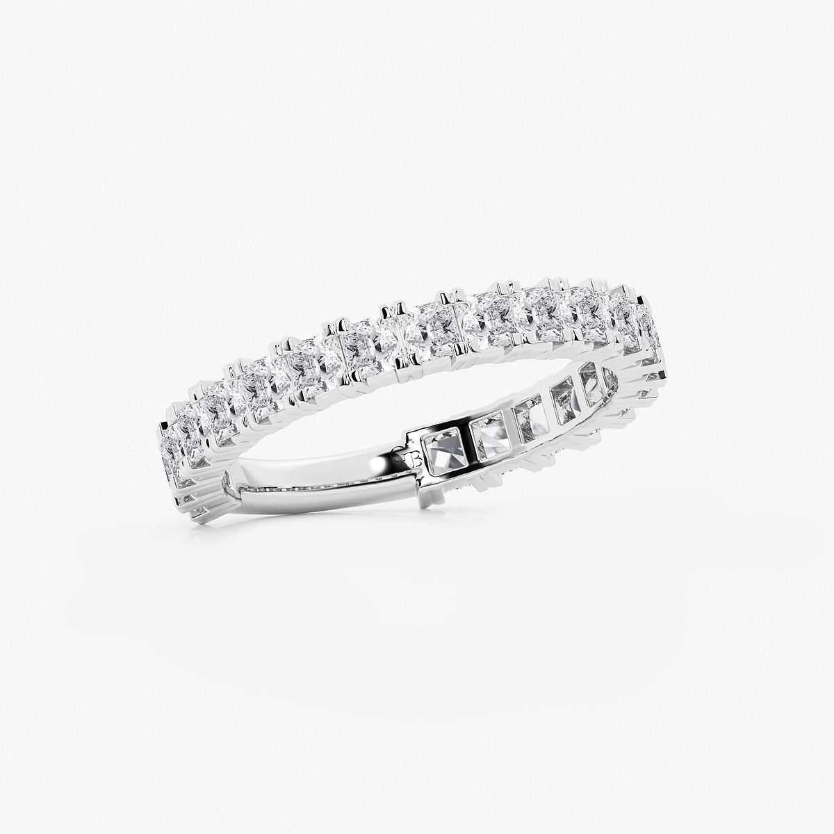 Additional Image 1 for  1 1/2 ctw Princess Lab Grown Diamond Three Quarter Eternity Wedding Band