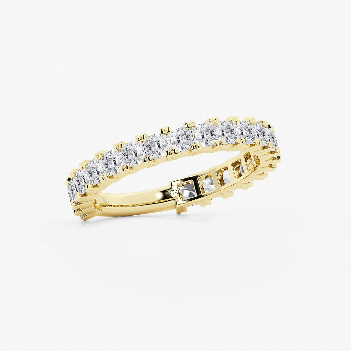Additional Image 1 for  1 1/2 ctw Princess Lab Grown Diamond Three Quarter Eternity Wedding Band