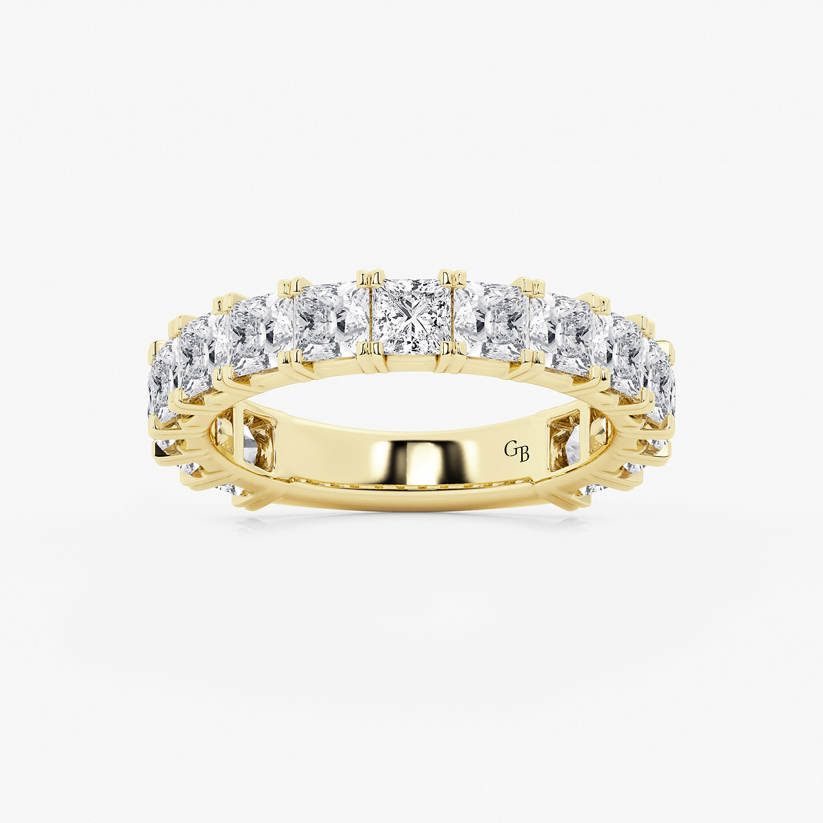 3 ctw Princess Lab Grown Diamond Three Quarter Eternity Wedding Band