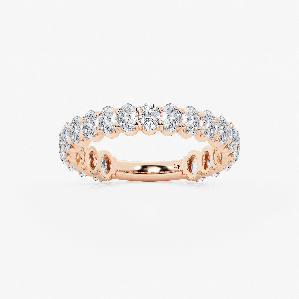 1 1/2 ctw Oval Lab Grown Diamond Three Quarter Eternity Wedding Band