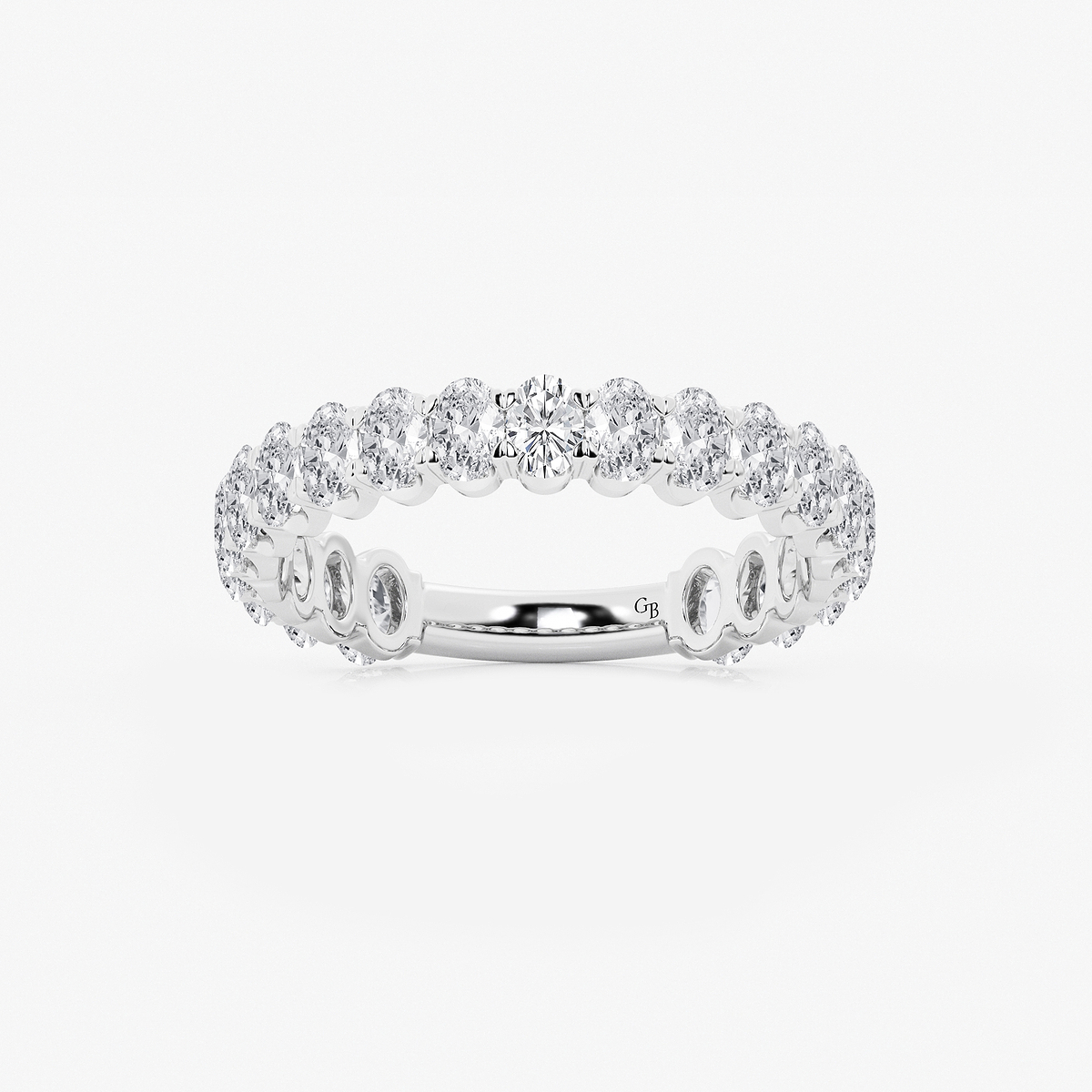 1 1/2 ctw Oval Lab Grown Diamond Three Quarter Eternity Wedding Band