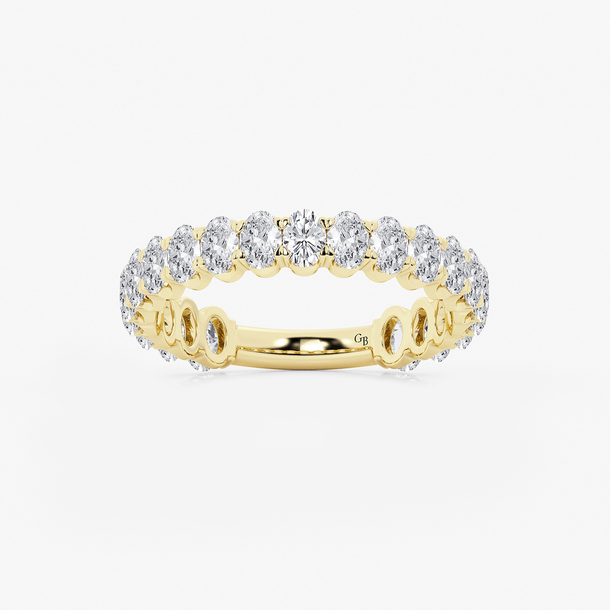 1 1/2 ctw Oval Lab Grown Diamond Three Quarter Eternity Wedding Band