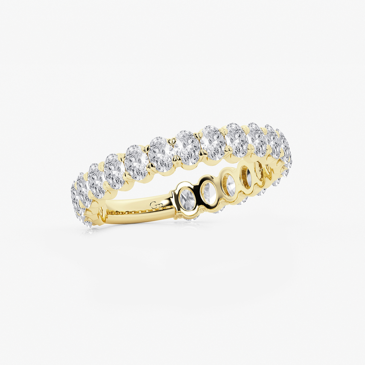 Additional Image 1 for  1 1/2 ctw Oval Lab Grown Diamond Three Quarter Eternity Wedding Band