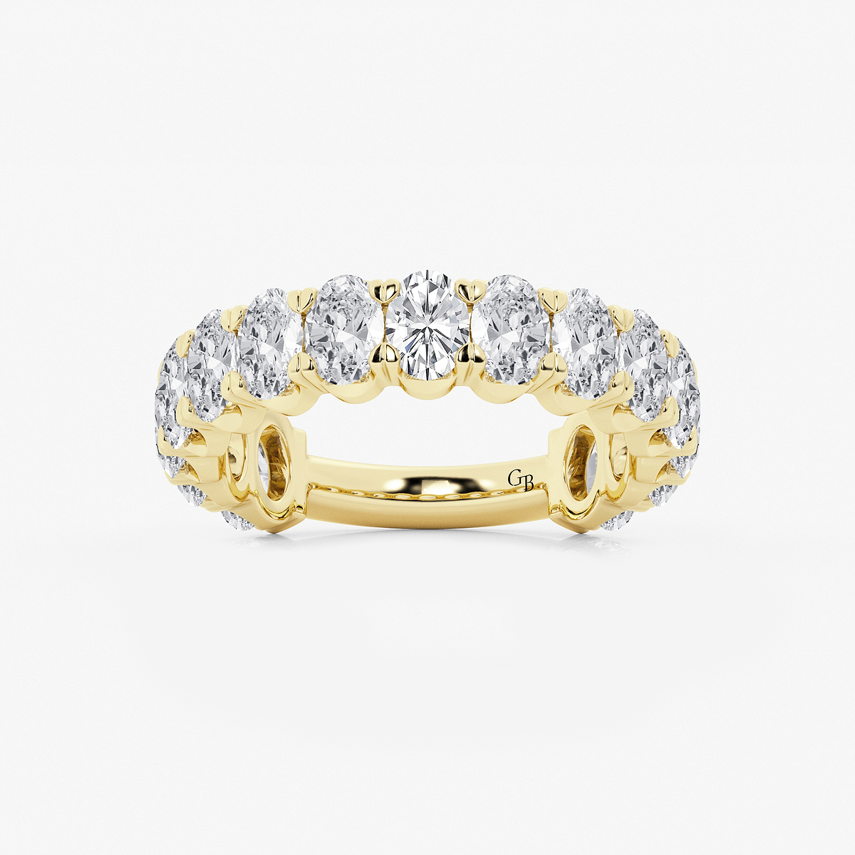 3 ctw Oval Lab Grown Diamond Three Quarter Eternity Wedding Band