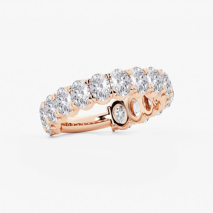 Oval Three Quarter Eternity Wedding Band