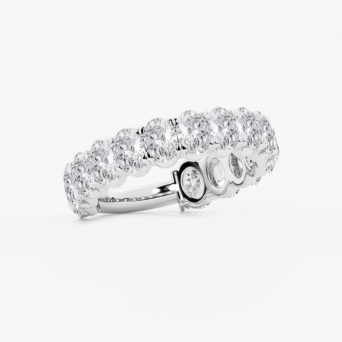 Oval Three Quarter Eternity Wedding Band