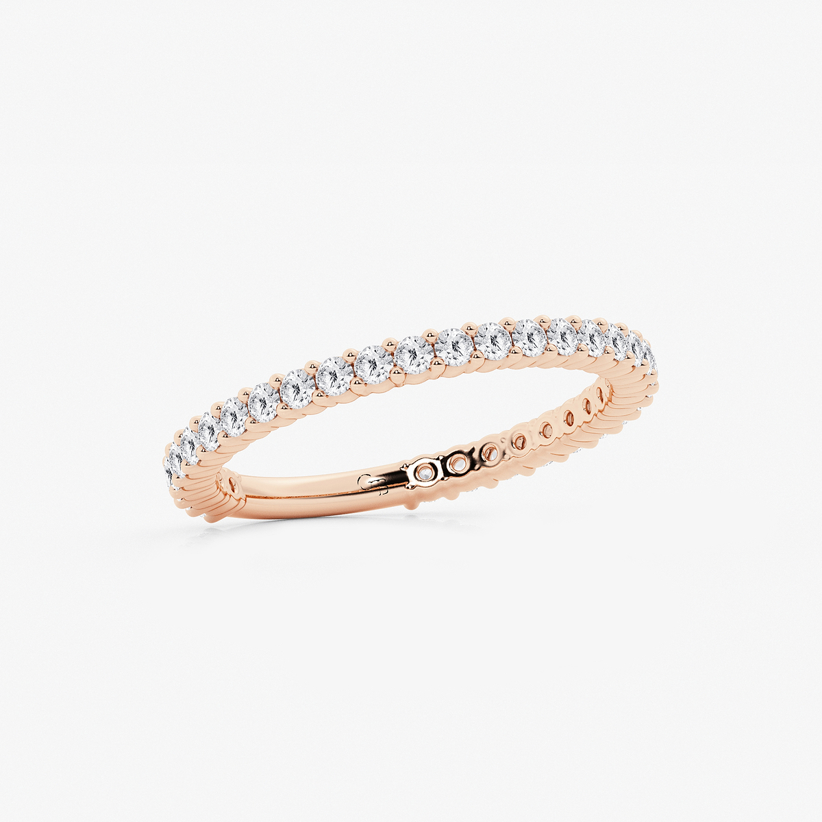 Additional Image 1 for  1/2 ctw Round Lab Grown Diamond Three Quarter Eternity Shared Prong Wedding Band