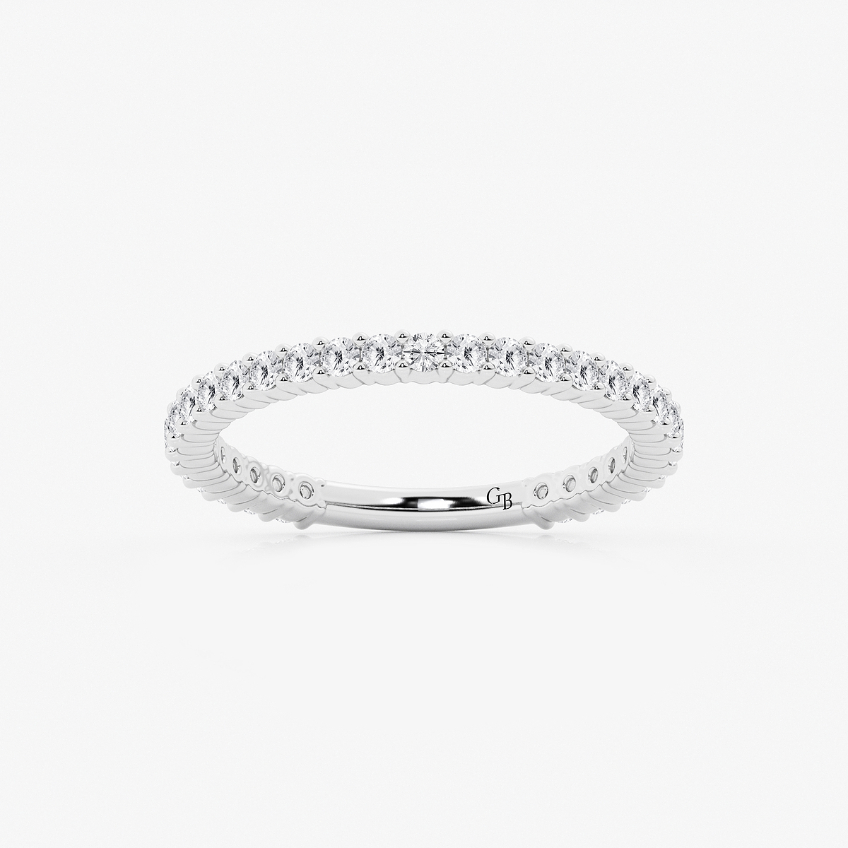 1/2 ctw Round Lab Grown Diamond Three Quarter Eternity Shared Prong Wedding Band