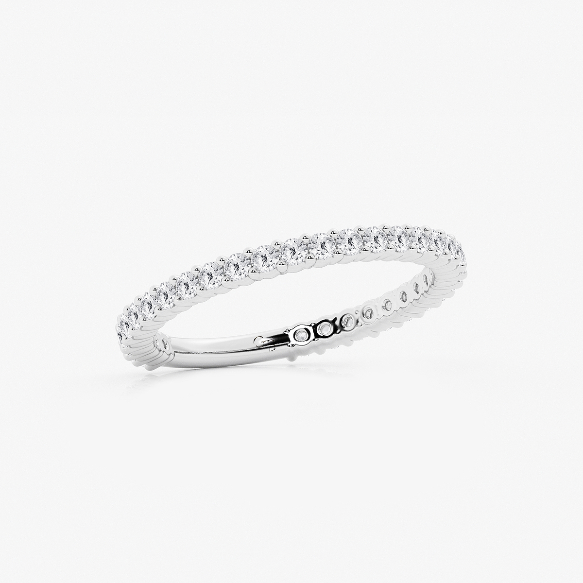 Additional Image 1 for  1/2 ctw Round Lab Grown Diamond Three Quarter Eternity Shared Prong Wedding Band