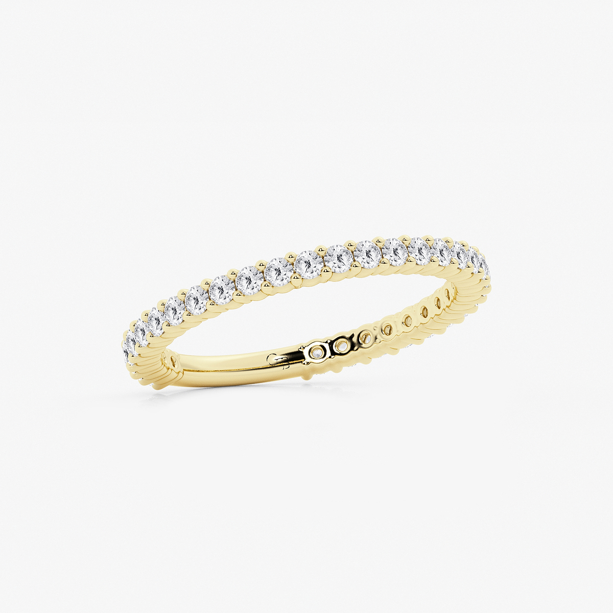 Additional Image 1 for  1/2 ctw Round Lab Grown Diamond Three Quarter Eternity Shared Prong Wedding Band