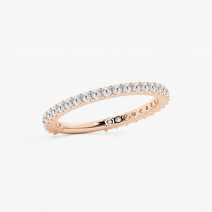 Round Three Quarter Eternity Shared Prong Wedding Band
