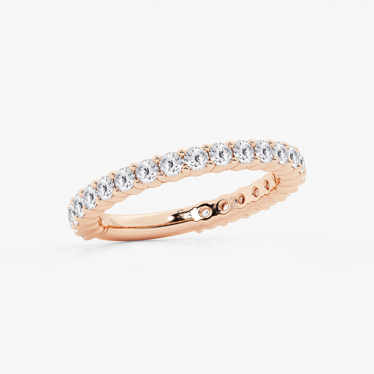 Additional Image 1 for  1 ctw Round Lab Grown Diamond Three Quarter Eternity Shared Prong Wedding Band