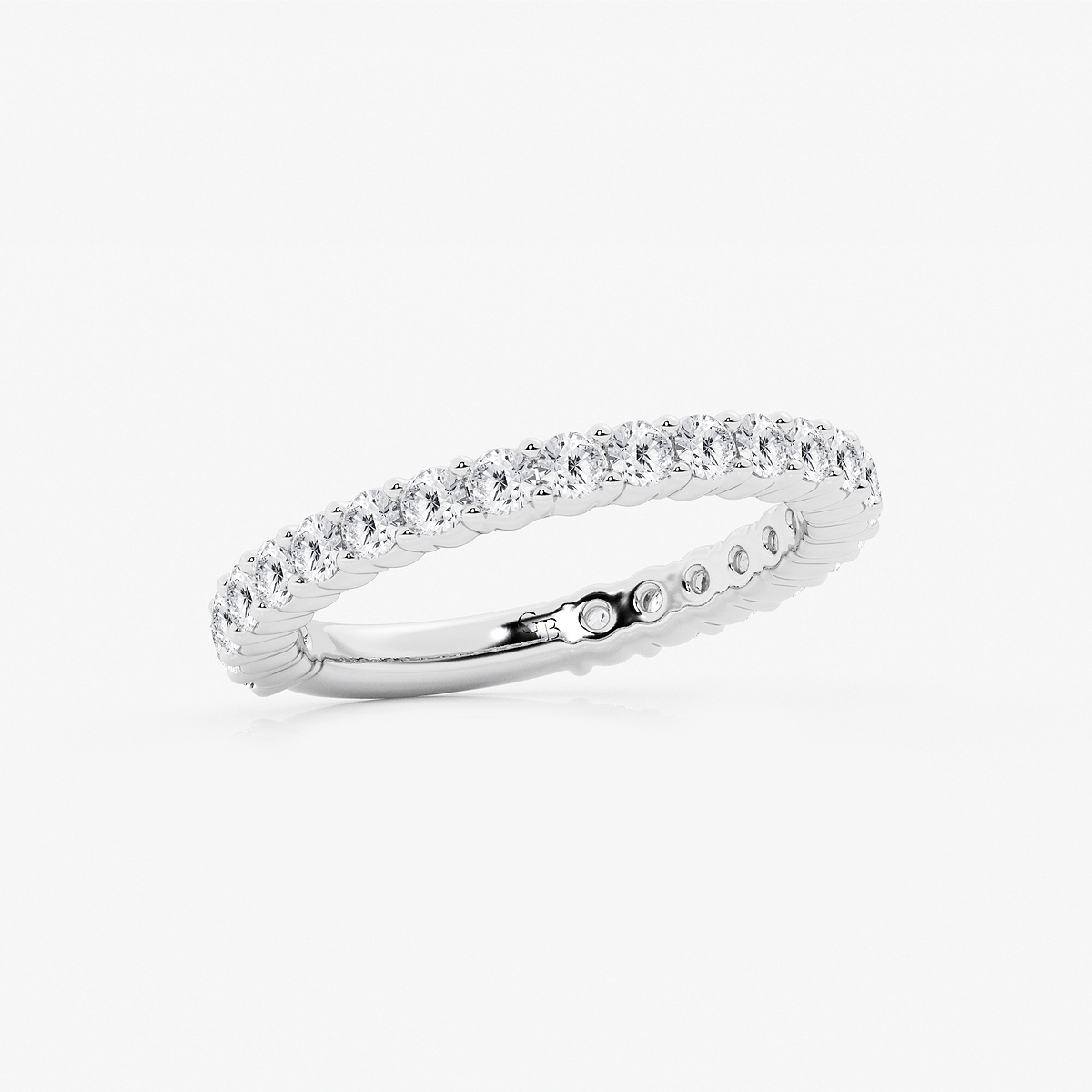 Additional Image 1 for  1 ctw Round Lab Grown Diamond Three Quarter Eternity Shared Prong Wedding Band
