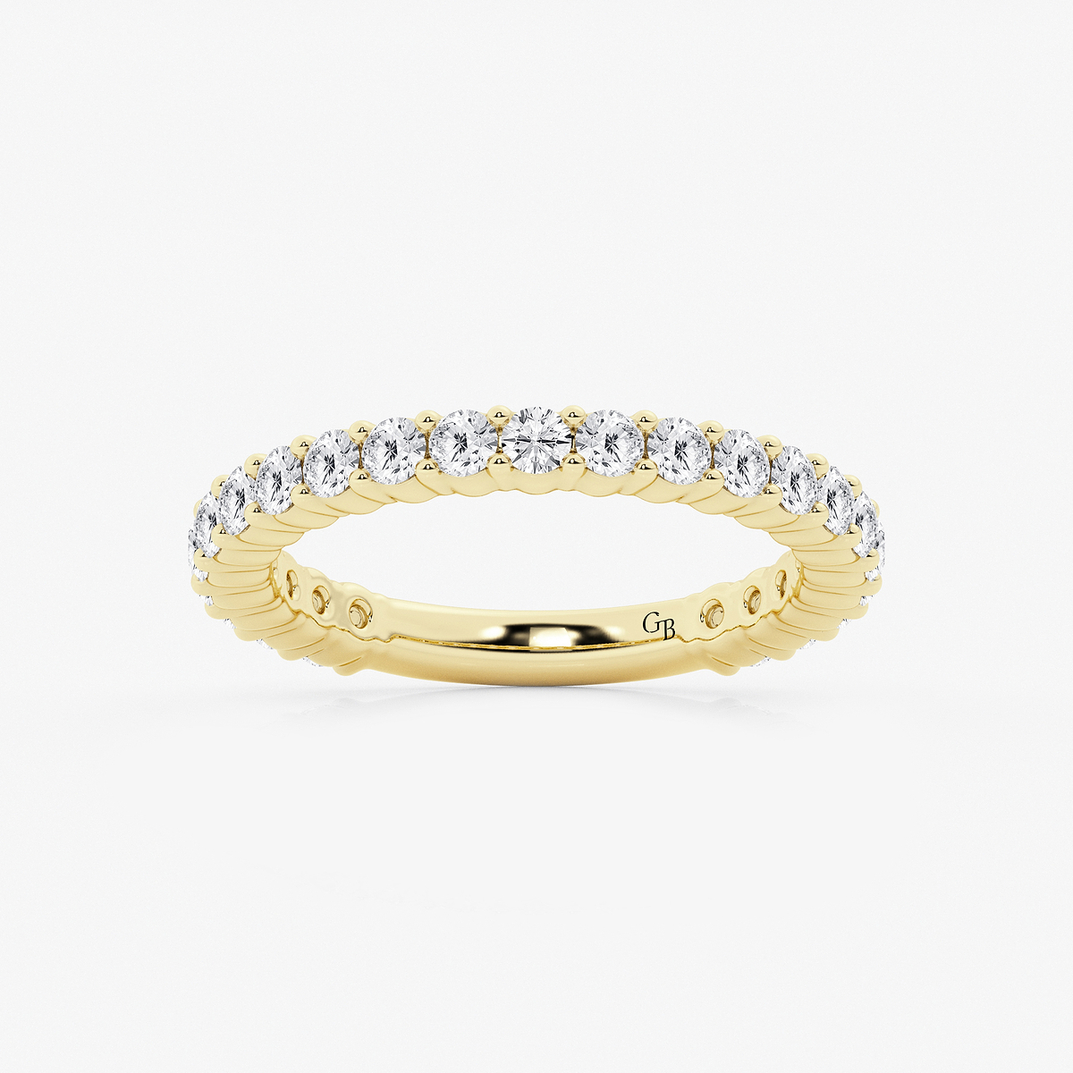 1 ctw Round Lab Grown Diamond Three Quarter Eternity Shared Prong Wedding Band