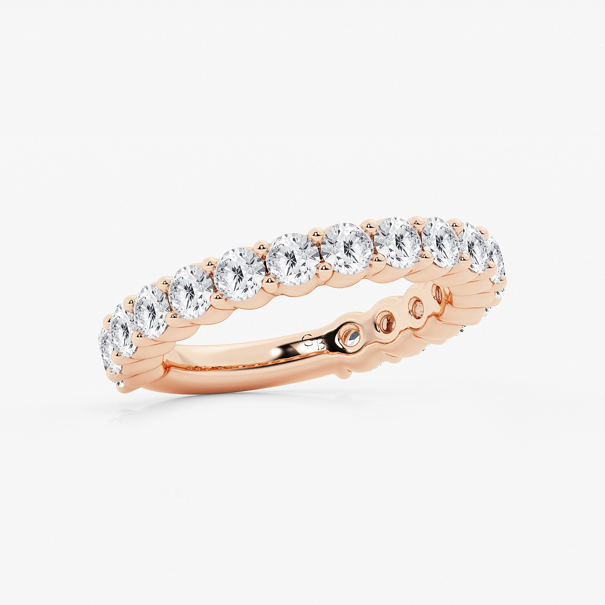 Additional Image 1 for  2 ctw Round Lab Grown Diamond Three Quarter Eternity Shared Prong Wedding Band