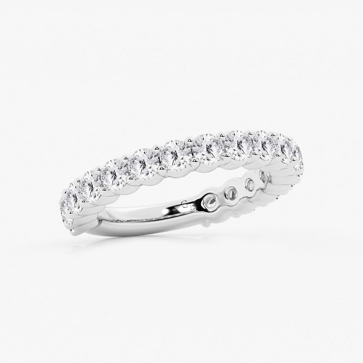 Additional Image 1 for  2 ctw Round Lab Grown Diamond Three Quarter Eternity Shared Prong Wedding Band