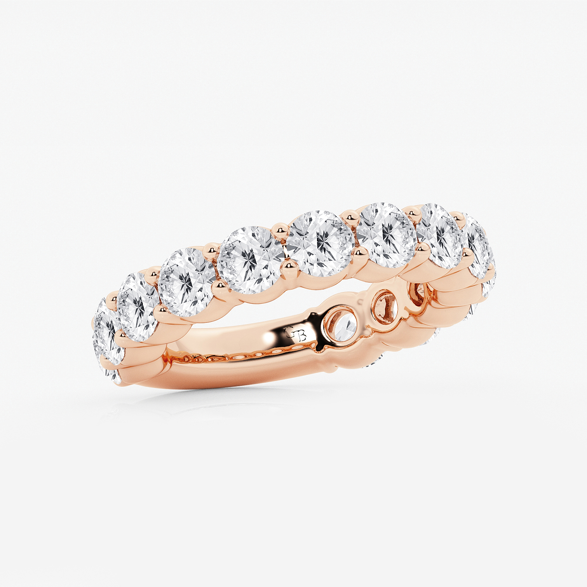 Additional Image 1 for  4 ctw Round Lab Grown Diamond Three Quarter Eternity Shared Prong Wedding Band