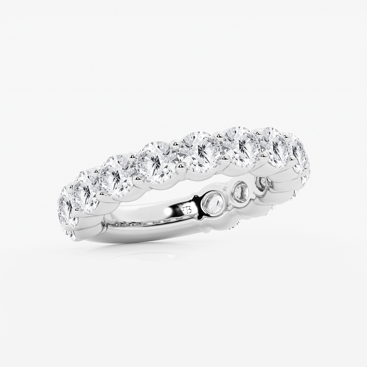 Additional Image 1 for  4 ctw Round Lab Grown Diamond Three Quarter Eternity Shared Prong Wedding Band