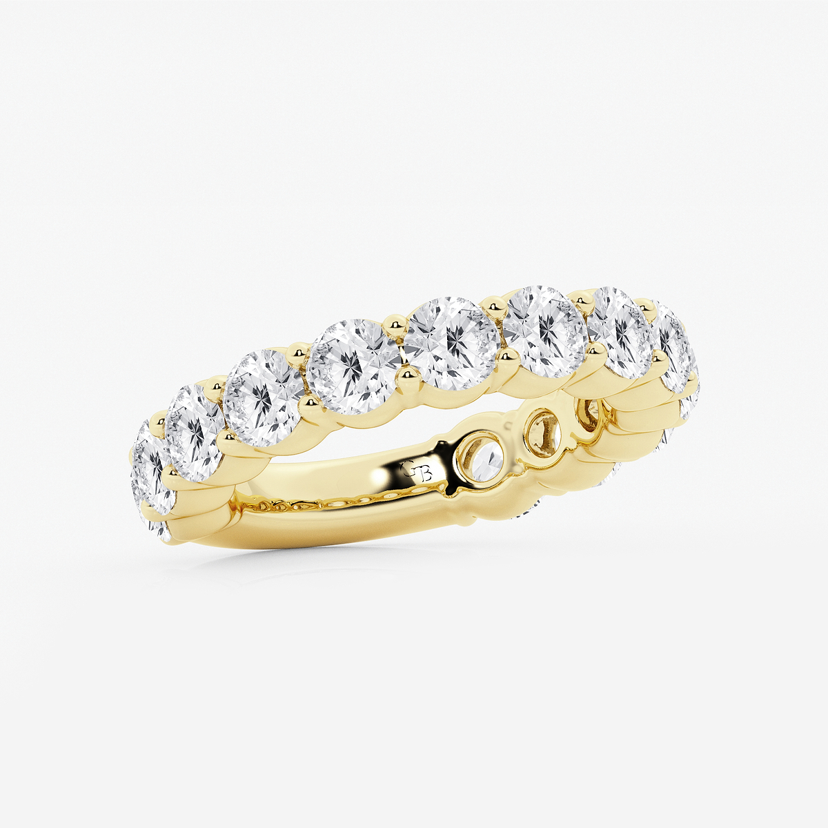 Additional Image 1 for  4 ctw Round Lab Grown Diamond Three Quarter Eternity Shared Prong Wedding Band
