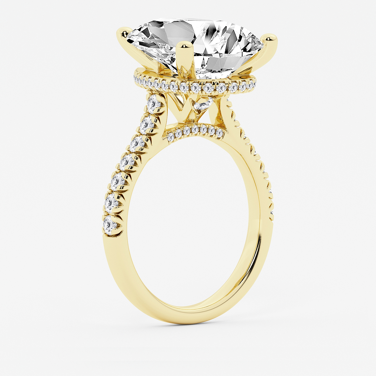 Additional Image 2 for  8 2/3 ctw Pear Lab Grown Diamond Hidden Halo Engagement Ring