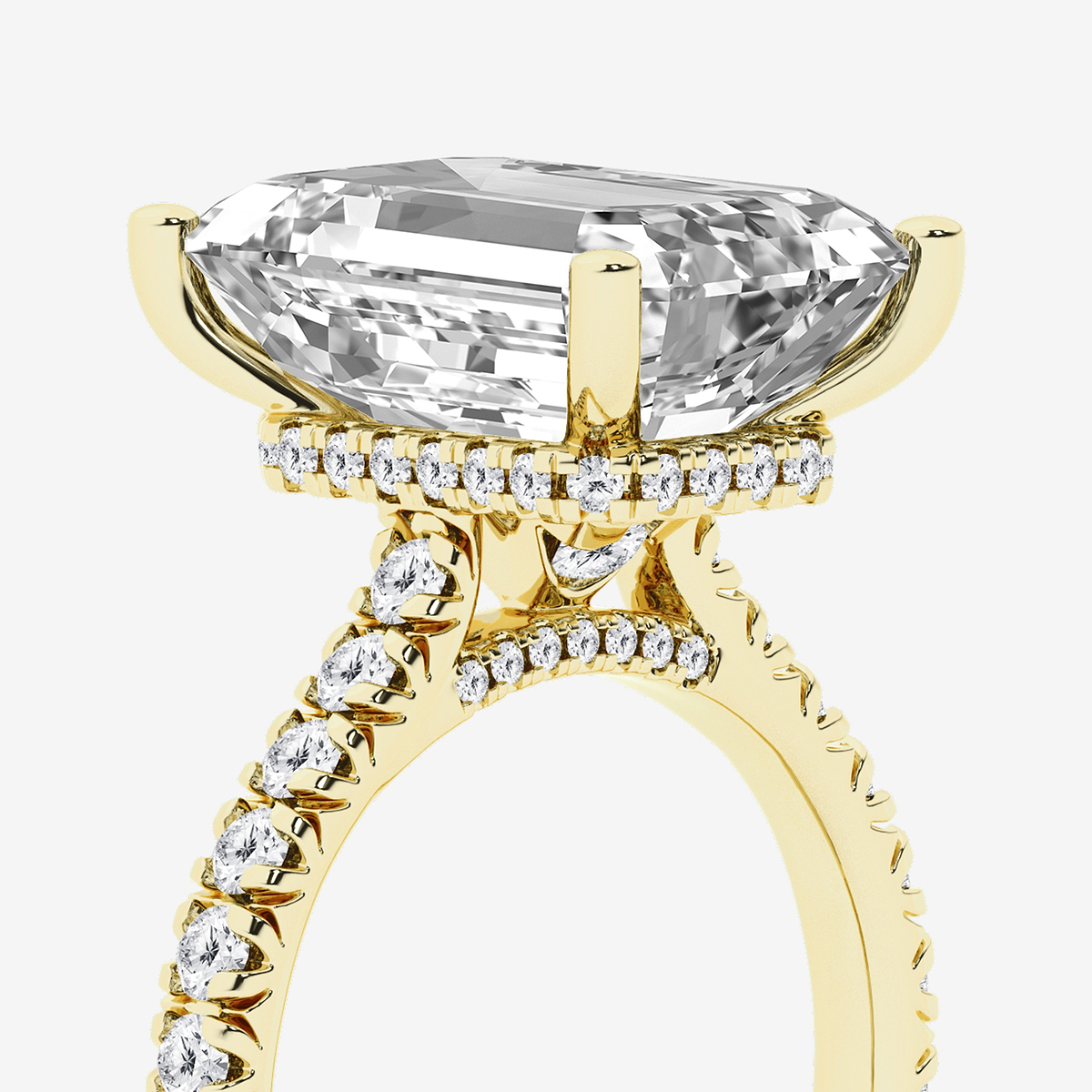 Additional Image 2 for  8 2/3 ctw Round Lab Grown Diamond Hidden Halo Engagement Ring