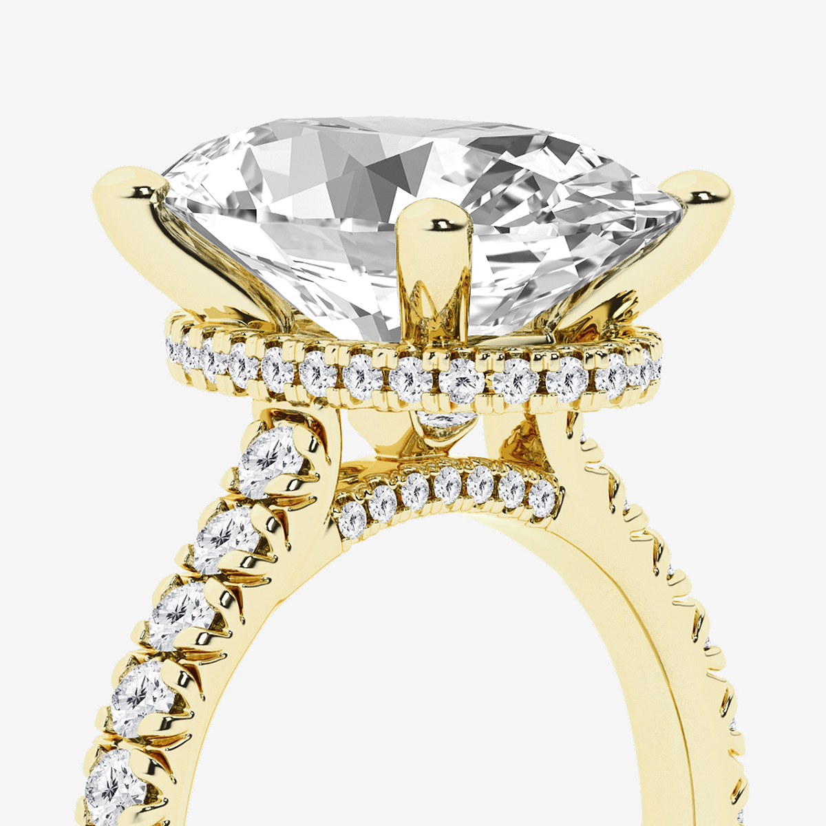 Additional Image 2 for  6 2/3 ctw Oval Lab Grown Diamond Hidden Halo Engagement Ring