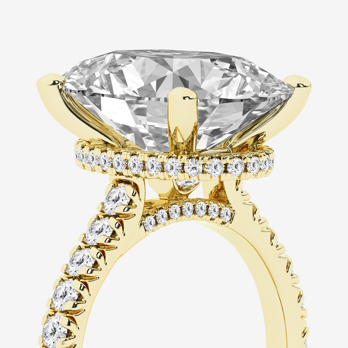 Additional Image 2 for  8 2/3 ctw Oval Lab Grown Diamond Hidden Halo Engagement Ring