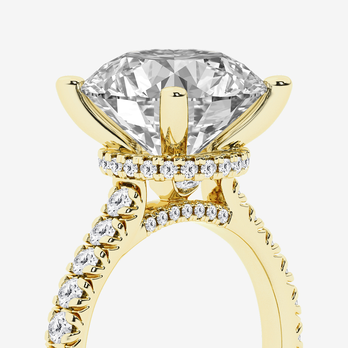 Additional Image 2 for  6 2/3 ctw Round Lab Grown Diamond Hidden Halo Engagement Ring