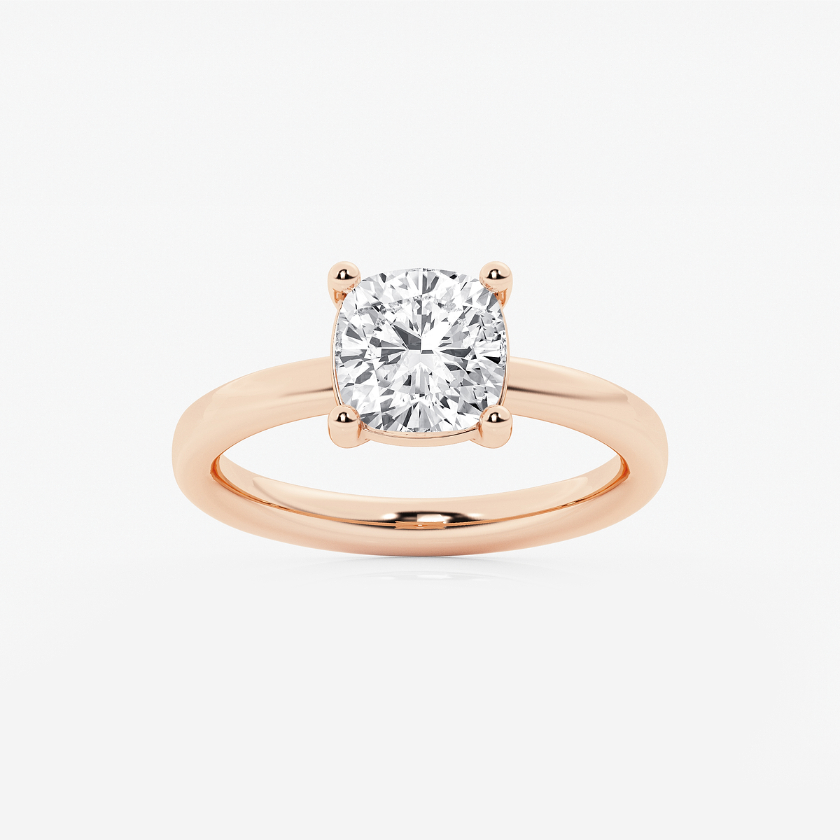 2 ctw Cushion Lab Grown Diamond Low Setting Solitaire Engagement Ring