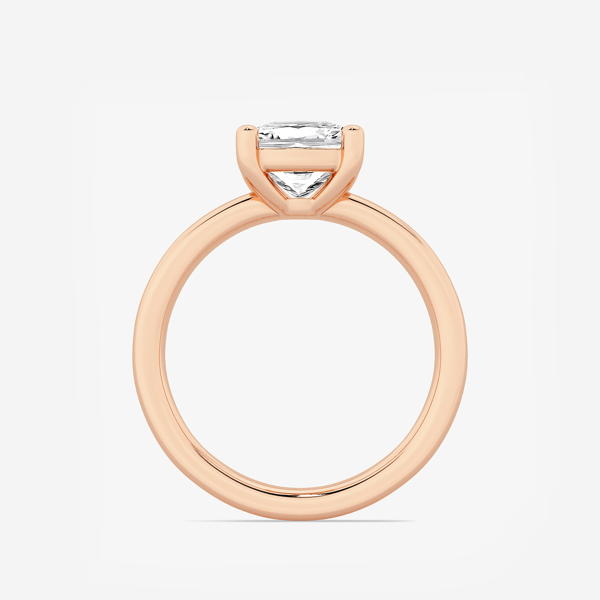 Additional Image 1 for  2 ctw Cushion Lab Grown Diamond Low Setting Solitaire Engagement Ring