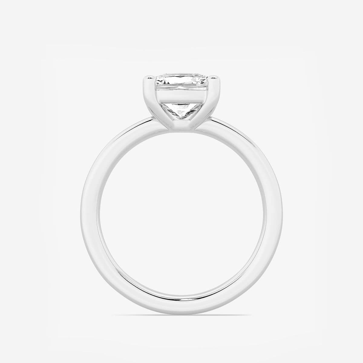 2 ctw Cushion Lab Grown Diamond Low Setting Solitaire Engagement Ring 14K White Gold, E, VS1