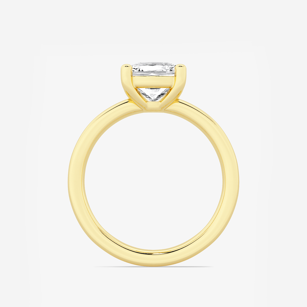 Additional Image 1 for  2 ctw Cushion Lab Grown Diamond Low Setting Solitaire Engagement Ring