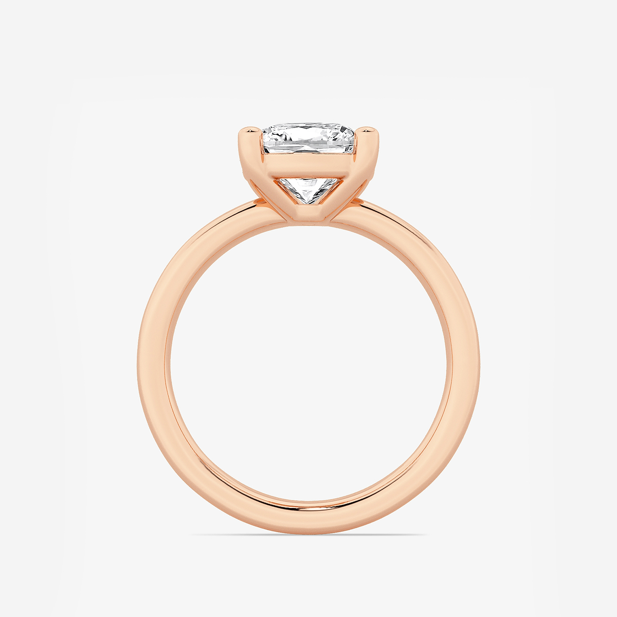 Additional Image 1 for  2 1/2 ctw Cushion Lab Grown Diamond Low Setting Solitaire Engagement Ring