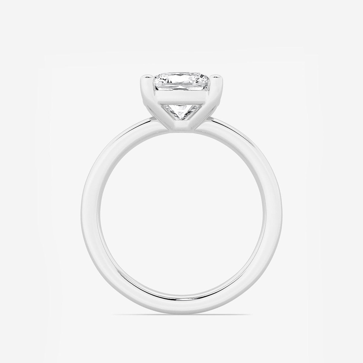 Additional Image 1 for  2 1/2 ctw Cushion Lab Grown Diamond Low Setting Solitaire Engagement Ring