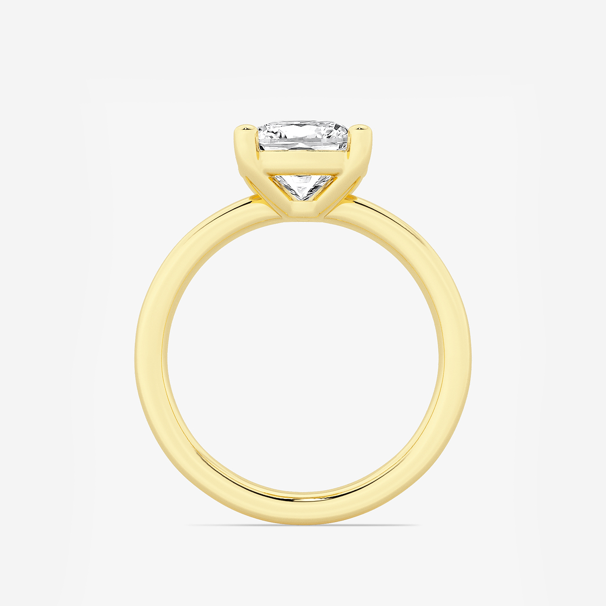 Additional Image 1 for  2 1/2 ctw Cushion Lab Grown Diamond Low Setting Solitaire Engagement Ring