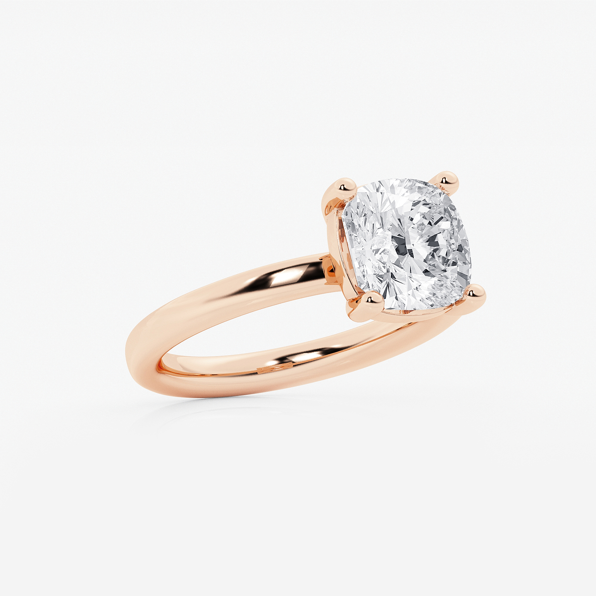 Additional Image 1 for  3 ctw Cushion Lab Grown Diamond Low Setting Solitaire Engagement Ring
