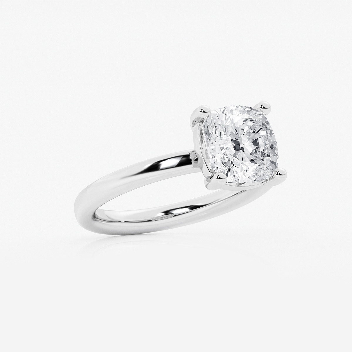 Additional Image 1 for  3 ctw Cushion Lab Grown Diamond Low Setting Solitaire Engagement Ring