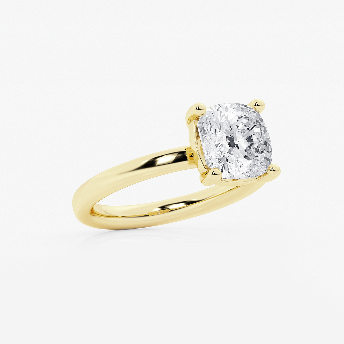 Additional Image 1 for  3 ctw Cushion Lab Grown Diamond Low Setting Solitaire Engagement Ring