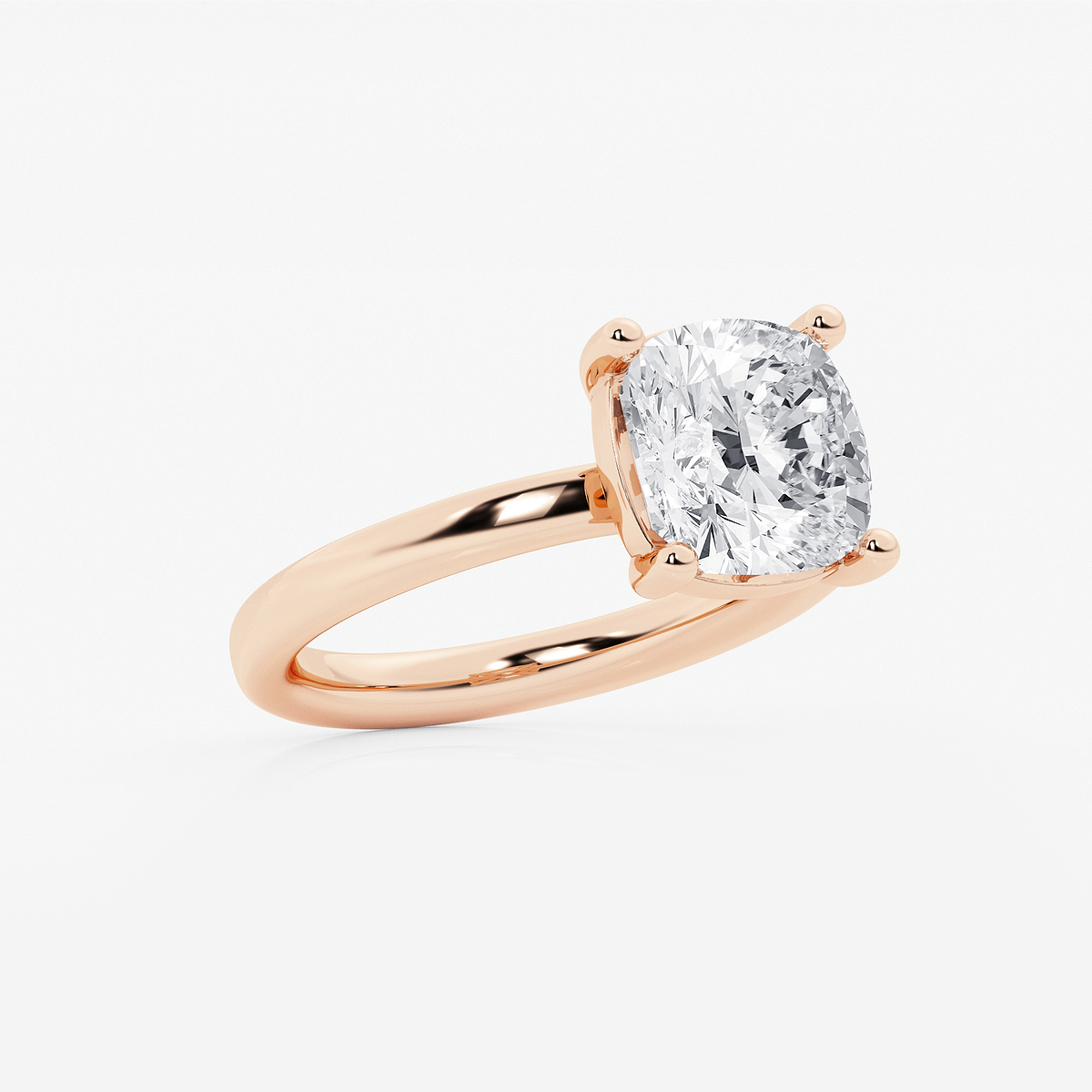 Additional Image 1 for  3 1/2 ctw Cushion Lab Grown Diamond Low Setting Solitaire Engagement Ring