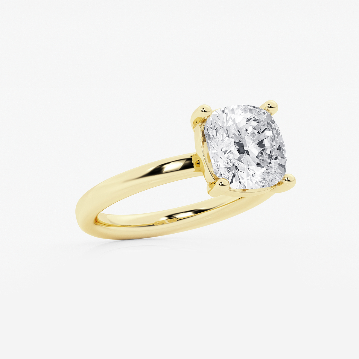 Additional Image 1 for  3 1/2 ctw Cushion Lab Grown Diamond Low Setting Solitaire Engagement Ring