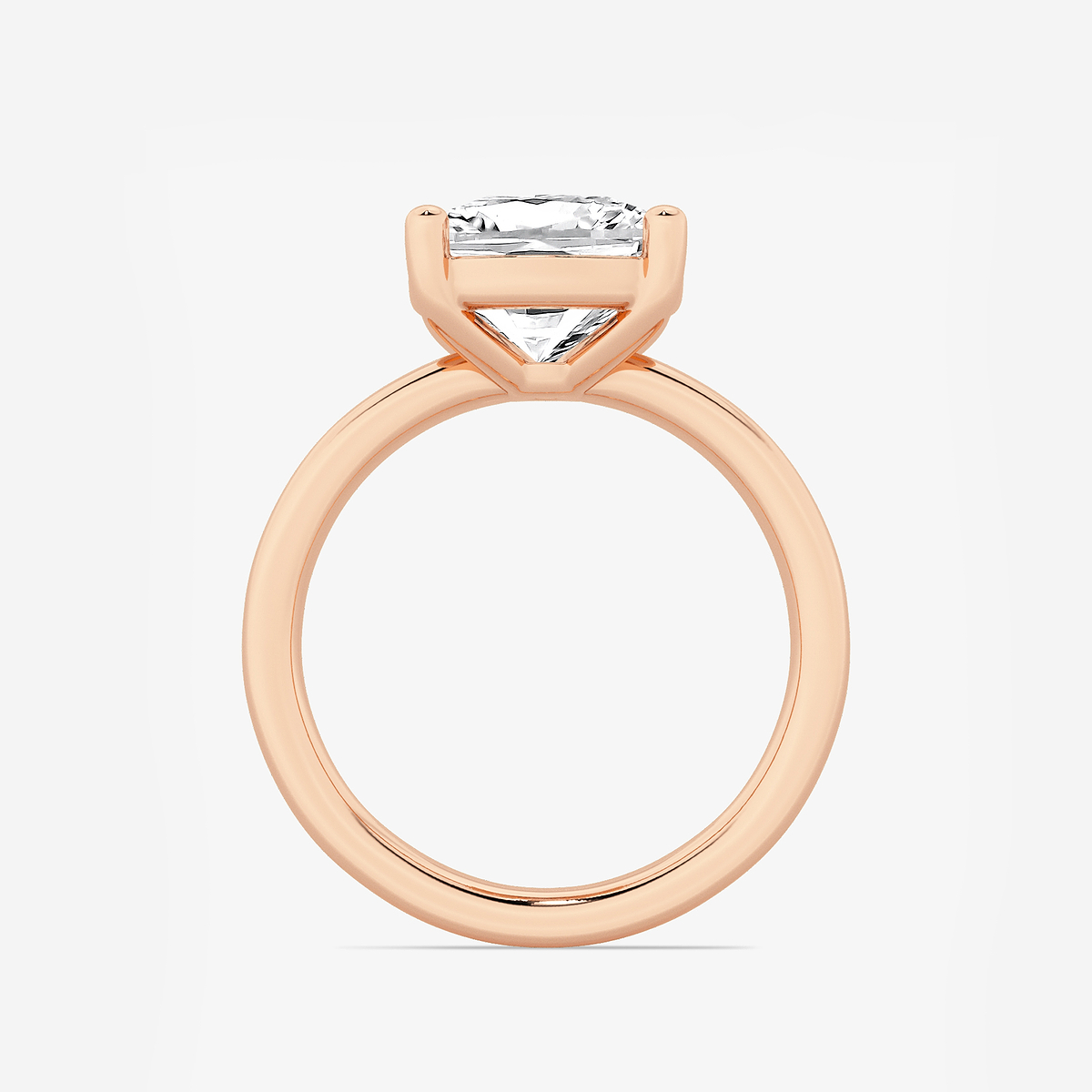 Additional Image 1 for  4 ctw Cushion Lab Grown Diamond Low Setting Solitaire Engagement Ring