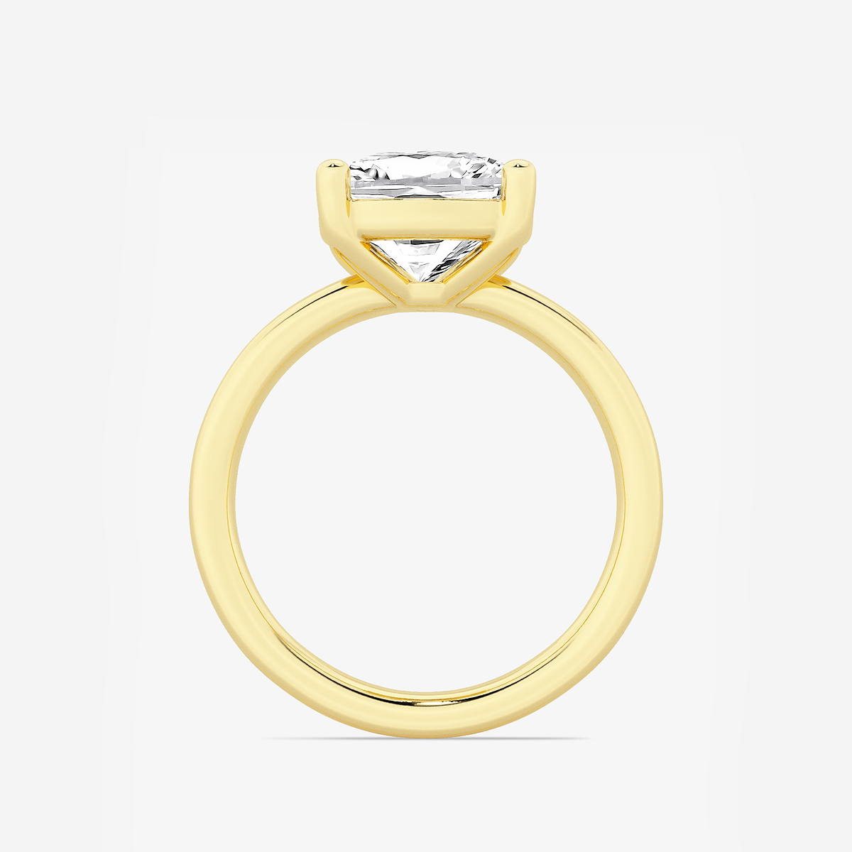 Additional Image 1 for  4 ctw Cushion Lab Grown Diamond Low Setting Solitaire Engagement Ring